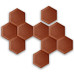 Декоративный самоклеящийся шестиугольник под кожу оранжевый 200x230мм (1103) 