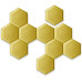 Декоративный самоклеящийся шестиугольник под кожу темно желтый 200x230мм (1101) 
