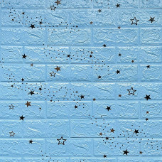 Самоклеящаяся 3D панель голубые звезды 700х770х3мм (321)