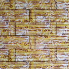 Самоклеющаяся декоративная 3D панель бамбуковая кладка желтая 700x700x8.5мм (056) 