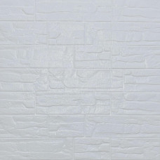 Самоклеящаяся декоративная 3D панель камень Белый рваный кирпич 700х770х5мм (155) 