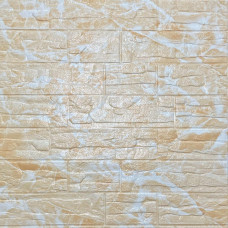 Самоклеящаяся декоративная 3D панель камень Бежевый рваный кирпич 700х770х5мм (157) 