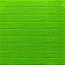 Самоклеющаяся декоративная 3D панель Кирпич Зеленый 700x770x5мм (013-5) 