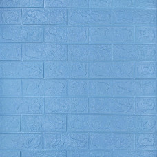 Самоклеющаяся декоративная 3D панель под голубой кирпич 700x770x3мм (005-3) 