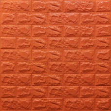 Декоративная 3D панель самоклейка под кирпич Оранжевый 700x770x7мм (007-7) 