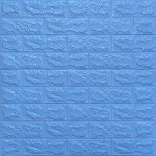 Самоклеющаяся декоративная 3D панель под голубой кирпич 700x770x7мм (005-7) 