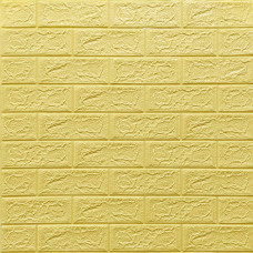 Самоклеящаяся декоративная 3D панель желто-песочный кирпич 700x770x3мм (009-3) 