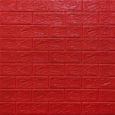 Самоклеющаяся декоративная 3D панель Кирпич красный 700x770x5мм (008-5) 