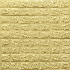 Самоклеющаяся декоративная 3D панель желто-песочный кирпич 700x770x7мм (009-7) 