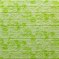 Декоративная 3D панель самоклейка под кирпич Зеленый мрамор 700x770x5мм (064) 