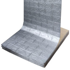 Самоклеющаяся 3D панель под серебряный кирпич в рулоне 20000x700x3мм (R017-3-20)