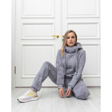 Костюм спортивный на флисе Аврора светло-серый тай дай