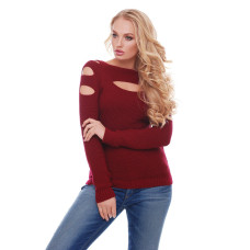 Светр декольте бордо