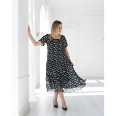 Платье Катаисс черное лютики Платье Катаисс черное лютики