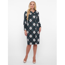 Сукня з довгим рукавом Мадина зелена клітка