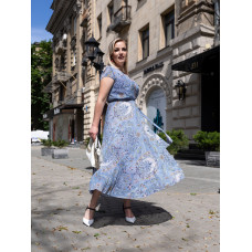 Платье-плиссе Эмилия голубой