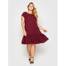 Сукня Яна бордо завитки