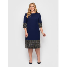 Платье Тереза синее букле разноцвет