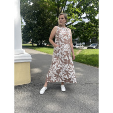Сарафан летний Марта беж цветы