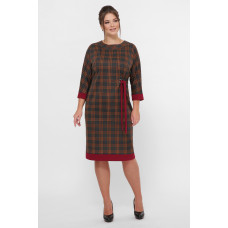 Повсякденне плаття Амалія бордо клітина