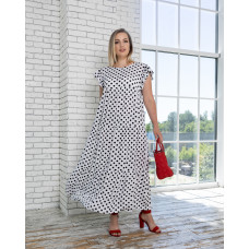 Сарафан длинный Прима белая горох