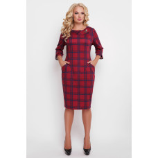 Сукня Мері бордо клітина Сукня Мері бордо клітина
