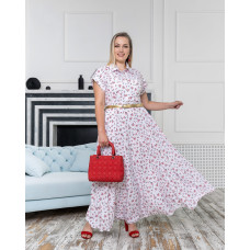 Платье Алена белое мелкий цветок Платье Алена белое мелкий цветок