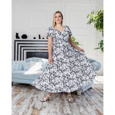 Платье Нинель бело-синее