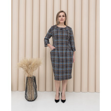 Платье Мэри серый клетка