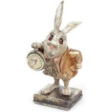 Фигурка декоративная с часами  Белый Кролик в медном кафтане  26см