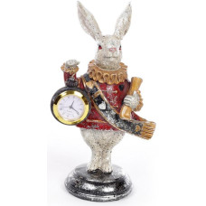 Декоративная фигурка с часами  Белый Кролик  21см, красный кафтан
