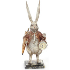 Фигурка декоративная с часами  Белый Кролик в медном кафтане  39см