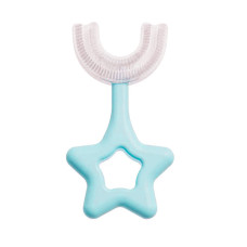 Детская U-образная зубная щетка-капа QL-001 с очисткой на 360 градусов. Для детей от 2 до 7 лет blue