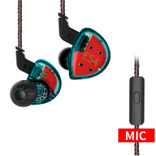 Навушники KZ ES4 із мікрофоном cyan