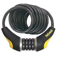 Замок ONGUARD DOBERMAN кодовий на 4 цифри Спіральний трос 240см x 12мм black-yellow