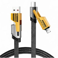 Кабель для швидкого заряджання 4в1 USB + Type-C + Lightning, 1.5 м