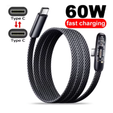 Кабель швидка зарядка кутовий для телефону 60Вт Type-C - Type-C 1.5 м