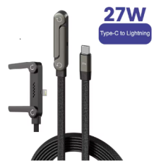 Кабель для заряджання телефона тримач з підставкою 2-в-1 Lightning — Type-C 1,5 м 27Вт